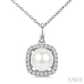 Pearl & Petite Halo Diamond Fashion Pendant