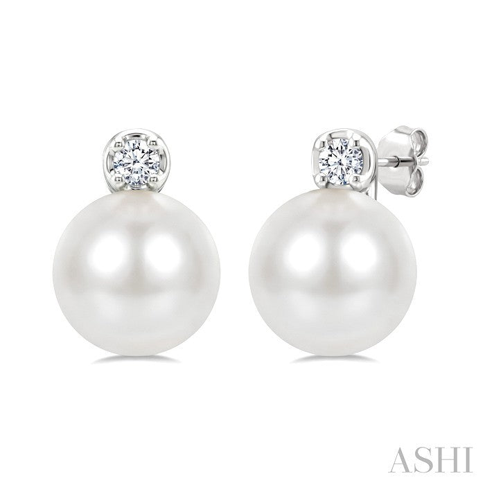 Pearl & Petite Diamond Fashion Earrings