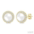 Pearl & Halo Diamond Earrings