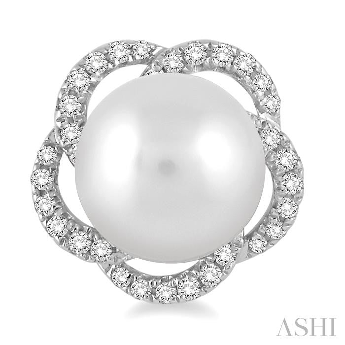 Flower Pearl & Diamond Earrings
