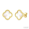 Bead Clover Mother Of Pearl Earrings