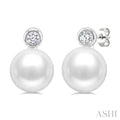 Pearl & Diamond Stud Earrings