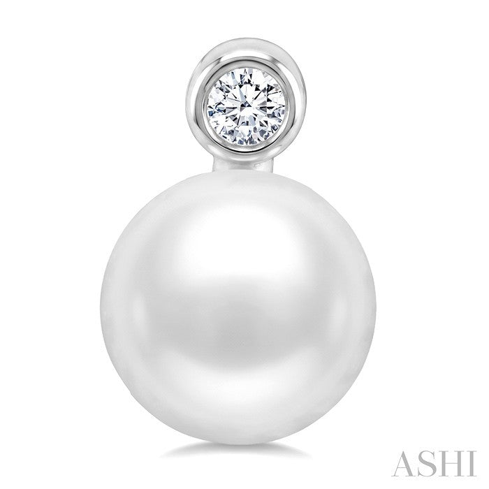 Pearl & Diamond Stud Earrings