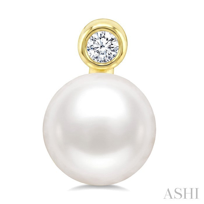Pearl & Diamond Stud Earrings