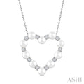 Heart Shape Pearl & Diamond Pendant