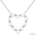 Heart Shape Pearl & Diamond Pendant