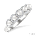 Pearl & Halo Diamond Ring