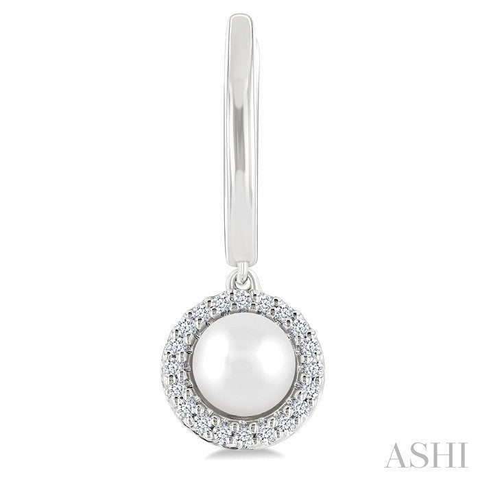 Pearl & Petite Halo Diamond Huggie Fashion Earrings