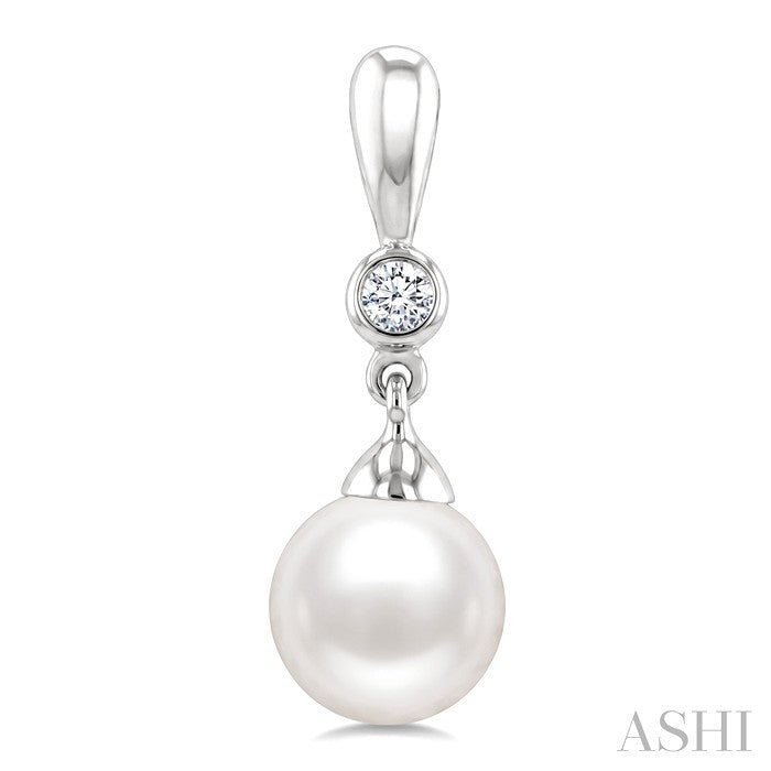 Pearl & Diamond Drop Earrings