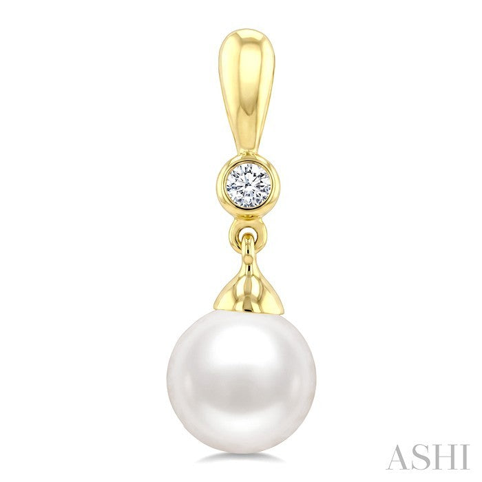 Pearl & Diamond Drop Earrings
