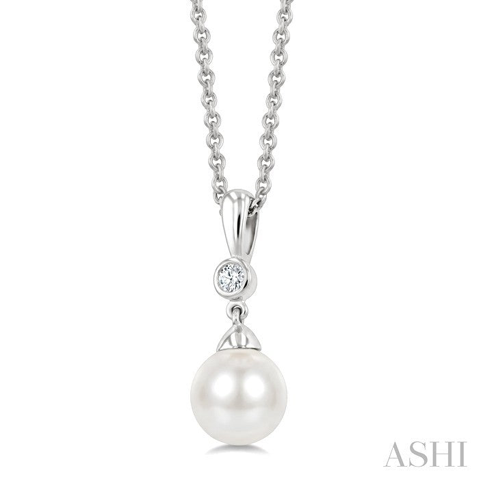 Pearl & Diamond Drop Pendant