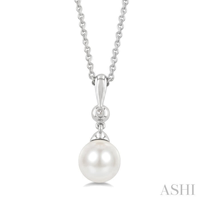 Pearl & Diamond Drop Pendant