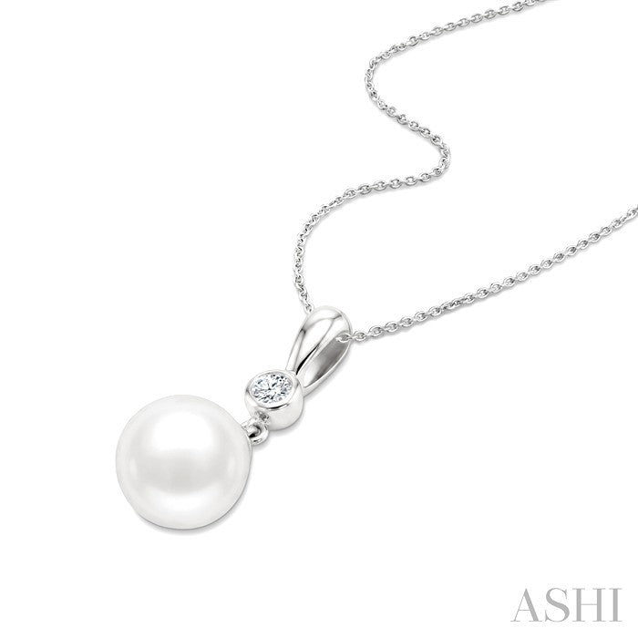 Pearl & Diamond Drop Pendant