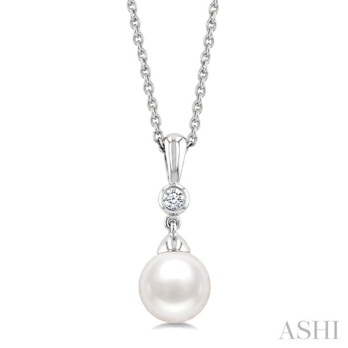 Pearl & Diamond Drop Pendant