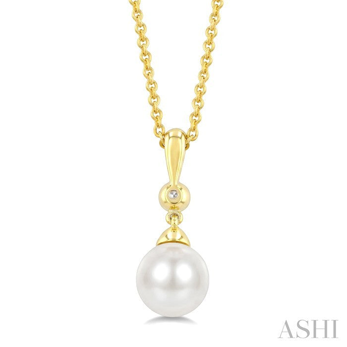 Pearl & Diamond Drop Pendant