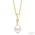 Pearl & Diamond Drop Pendant
