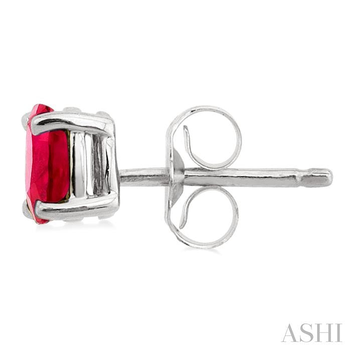 Oval Shape Gemstone Stud Earrings