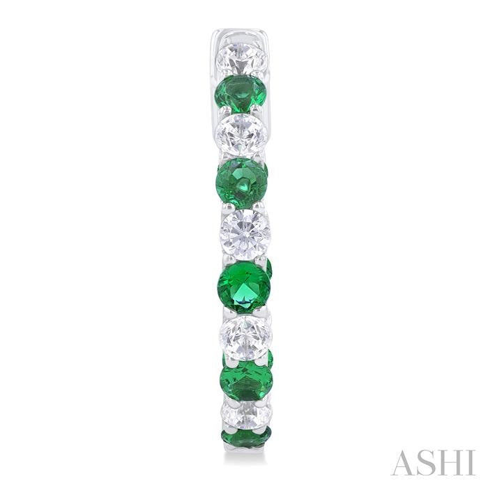 Inside-Out Alternate Gemstone & Diamond Hoop Earrings