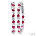 Inside-Out Alternate Gemstone & Diamond Hoop Earrings