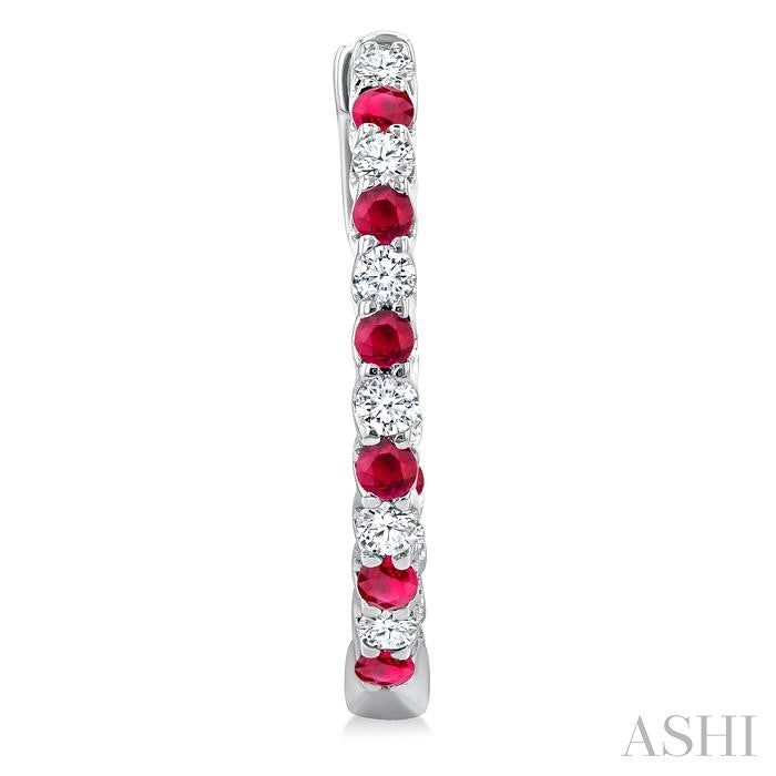 Inside-Out Alternate Gemstone & Diamond Hoop Earrings