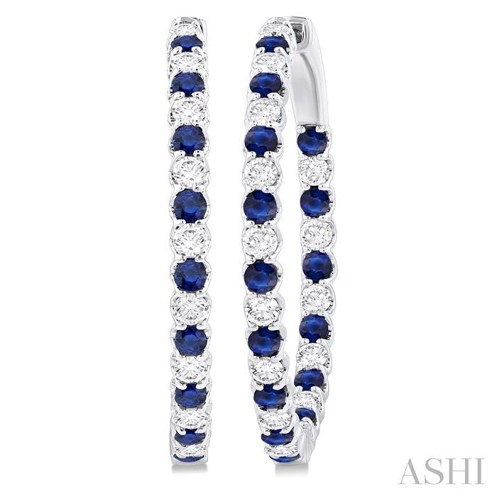 Inside-Out Alternate Gemstone & Diamond Hoop Earrings
