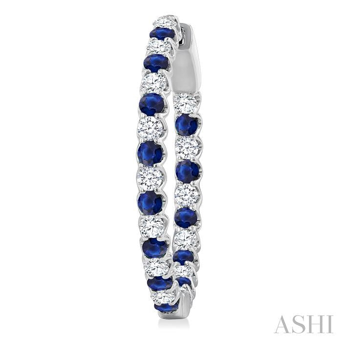Inside-Out Alternate Gemstone & Diamond Hoop Earrings