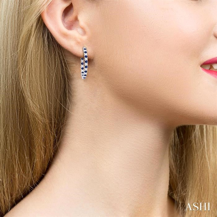 Inside-Out Alternate Gemstone & Diamond Hoop Earrings