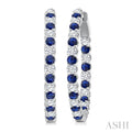 Inside-Out Alternate Gemstone & Diamond Hoop Earrings