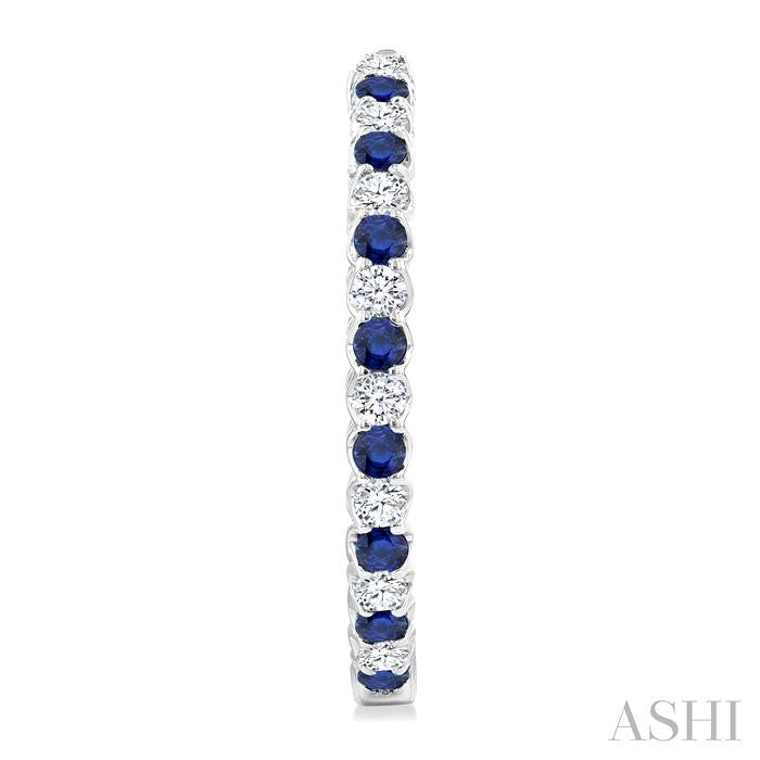 Inside-Out Alternate Gemstone & Diamond Hoop Earrings