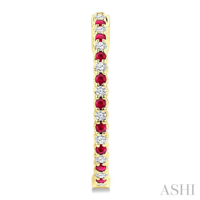 Inside-Out Alternate Gemstone & Diamond Hoop Earrings