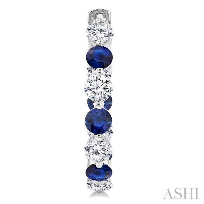 Inside-Out Alternate Gemstone & Diamond Hoop Earrings