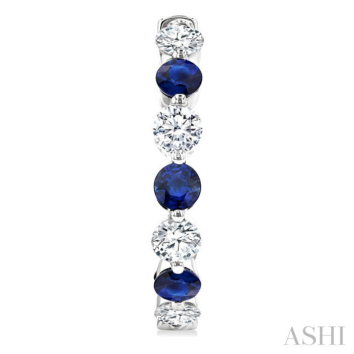 Inside-Out Alternate Gemstone & Diamond Hoop Earrings
