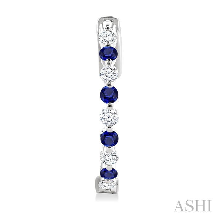 Inside-Out Alternate Gemstone & Diamond Hoop Earrings