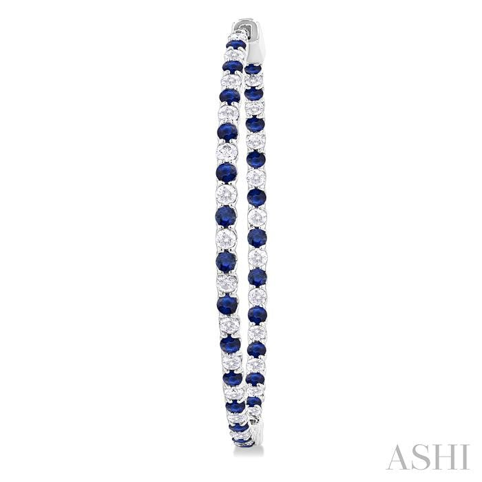 Inside-Out Alternate Gemstone & Diamond Hoop Earrings