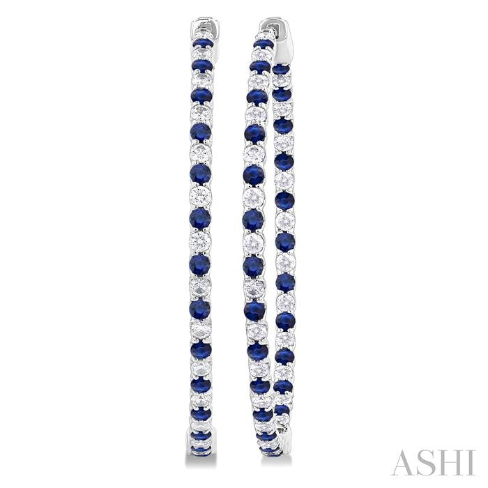 Inside-Out Alternate Gemstone & Diamond Hoop Earrings