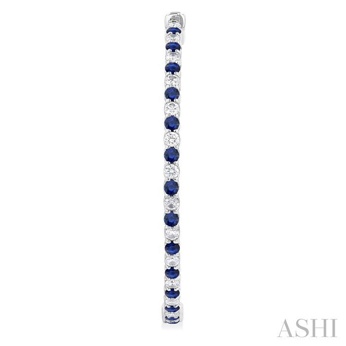 Inside-Out Alternate Gemstone & Diamond Hoop Earrings