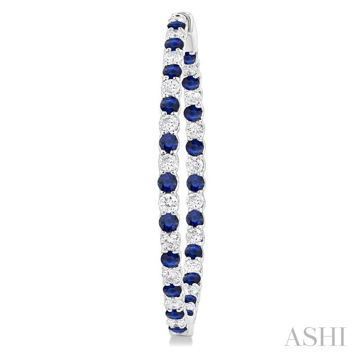 Inside-Out Alternate Gemstone & Diamond Hoop Earrings