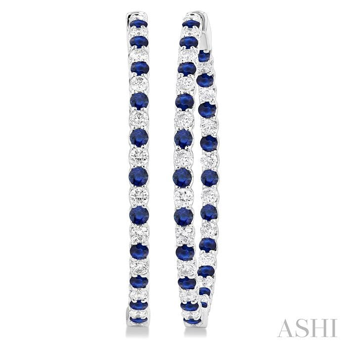 Inside-Out Alternate Gemstone & Diamond Hoop Earrings
