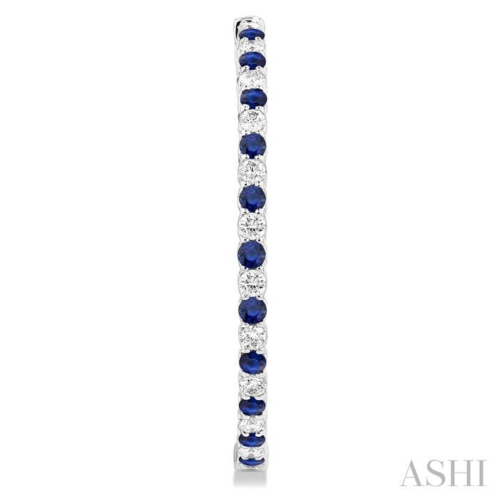 Inside-Out Alternate Gemstone & Diamond Hoop Earrings