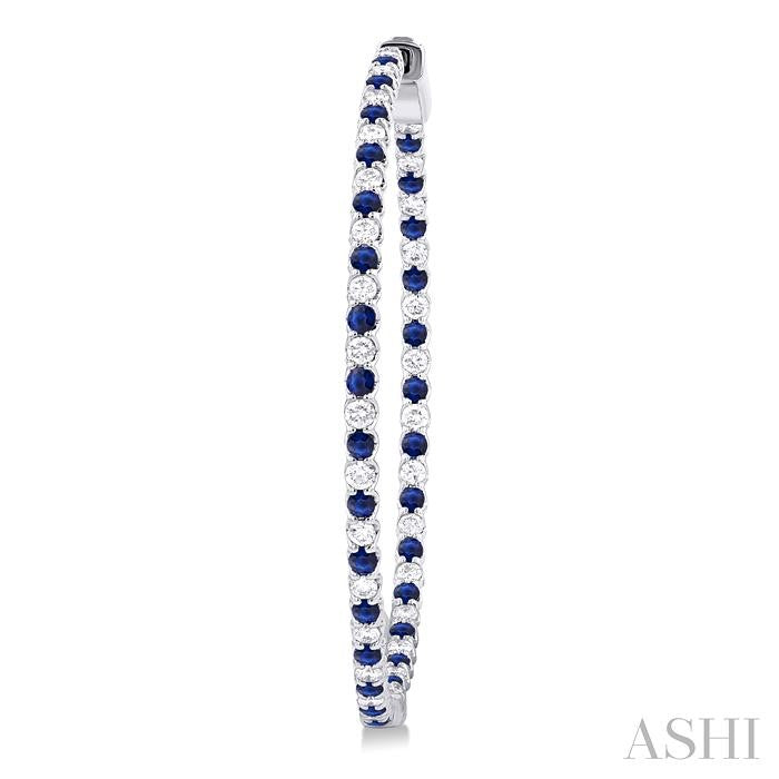 Inside-Out Alternate Gemstone & Diamond Hoop Earrings