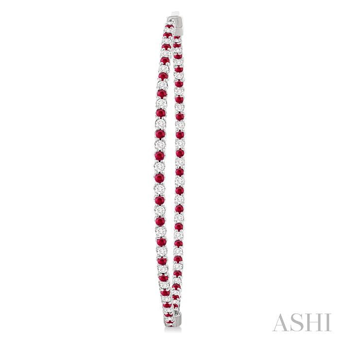 Inside-Out Alternate Gemstone & Diamond Hoop Earrings