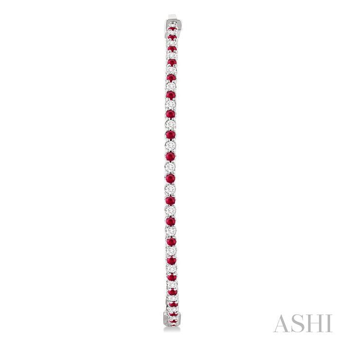 Inside-Out Alternate Gemstone & Diamond Hoop Earrings