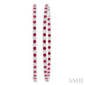 Inside-Out Alternate Gemstone & Diamond Hoop Earrings