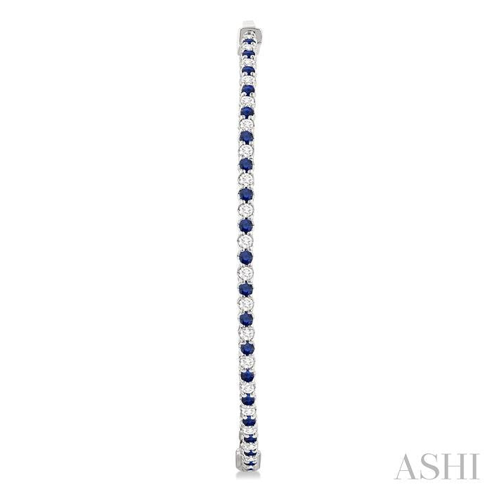 Inside-Out Alternate Gemstone & Diamond Hoop Earrings