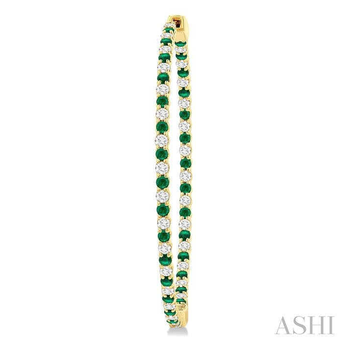 Inside-Out Alternate Gemstone & Diamond Hoop Earrings