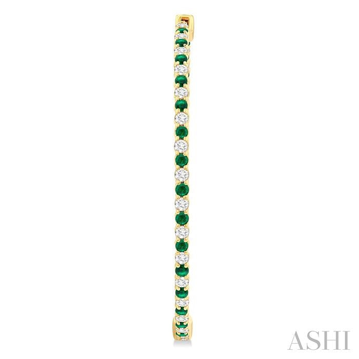 Inside-Out Alternate Gemstone & Diamond Hoop Earrings