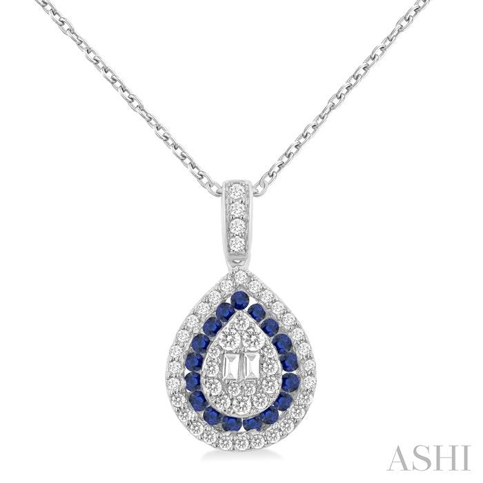 Pear Shape Gemstone & Diamond Fusion Pendant