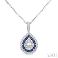 Pear Shape Gemstone & Diamond Fusion Pendant