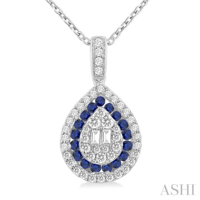 Pear Shape Gemstone & Diamond Fusion Pendant