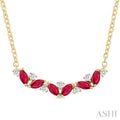 Marquise Shape Gemstone & Diamond Necklace
